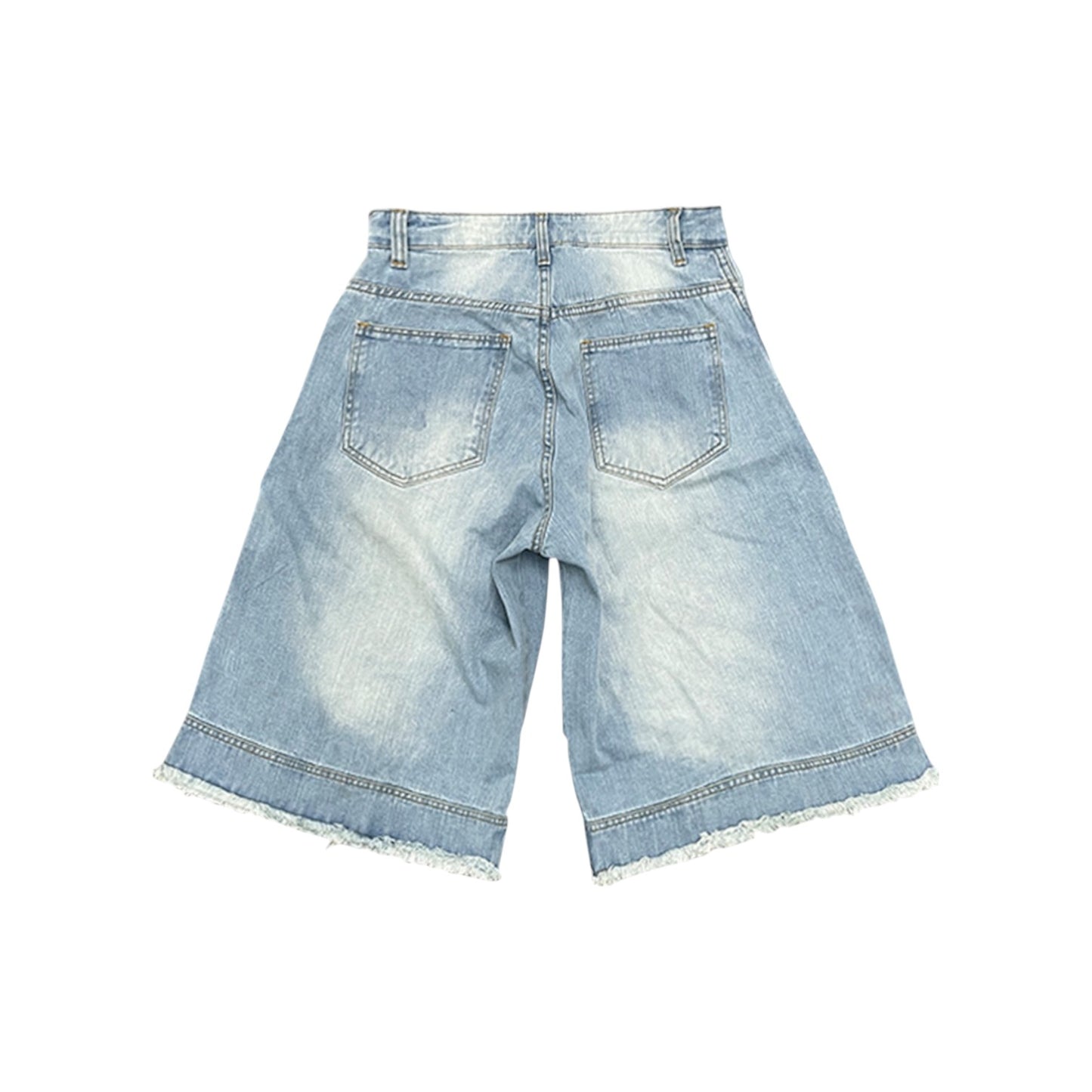 DISTRESSED DENIM JORTS
