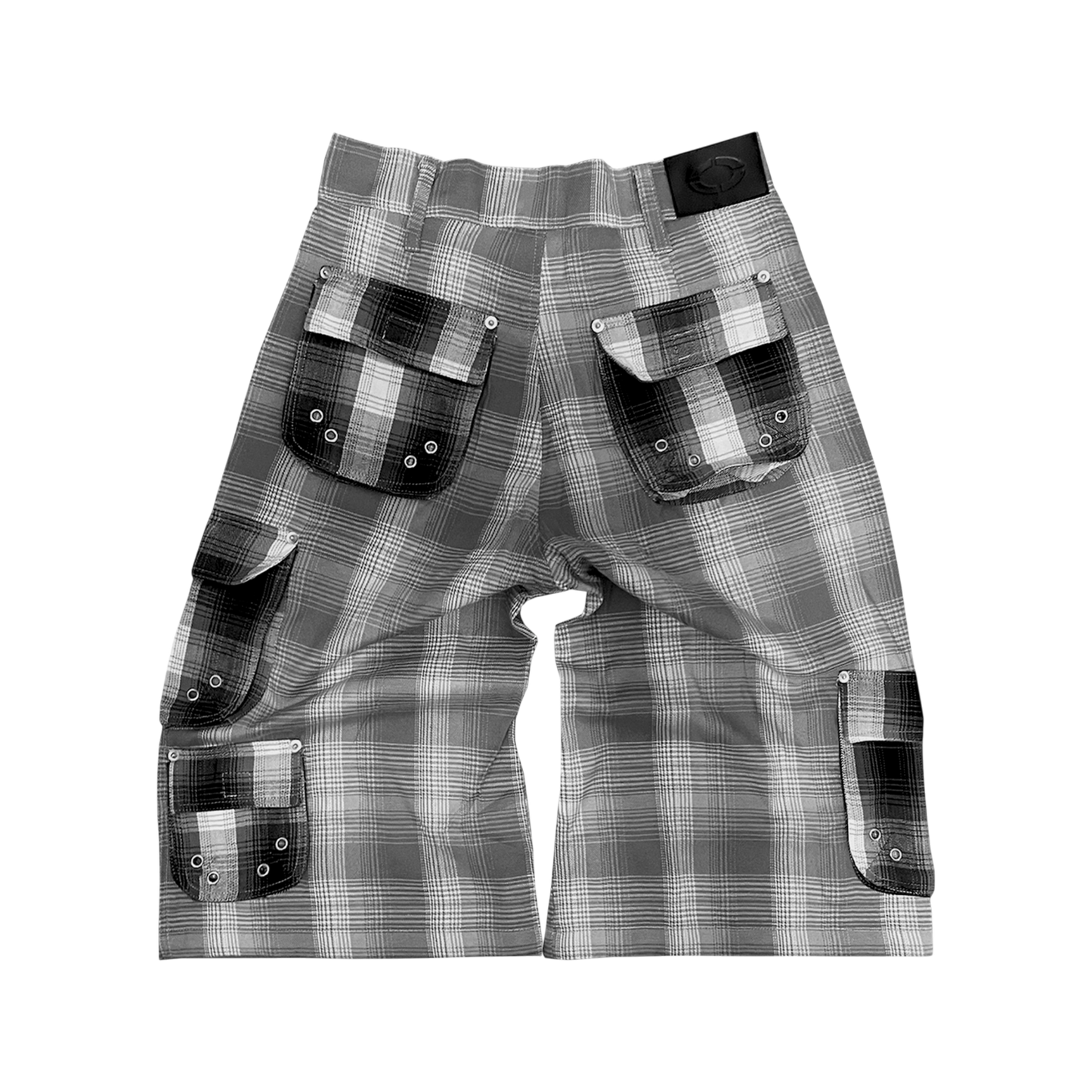 WOOL SHORTS, GREY/BLACK PLAID