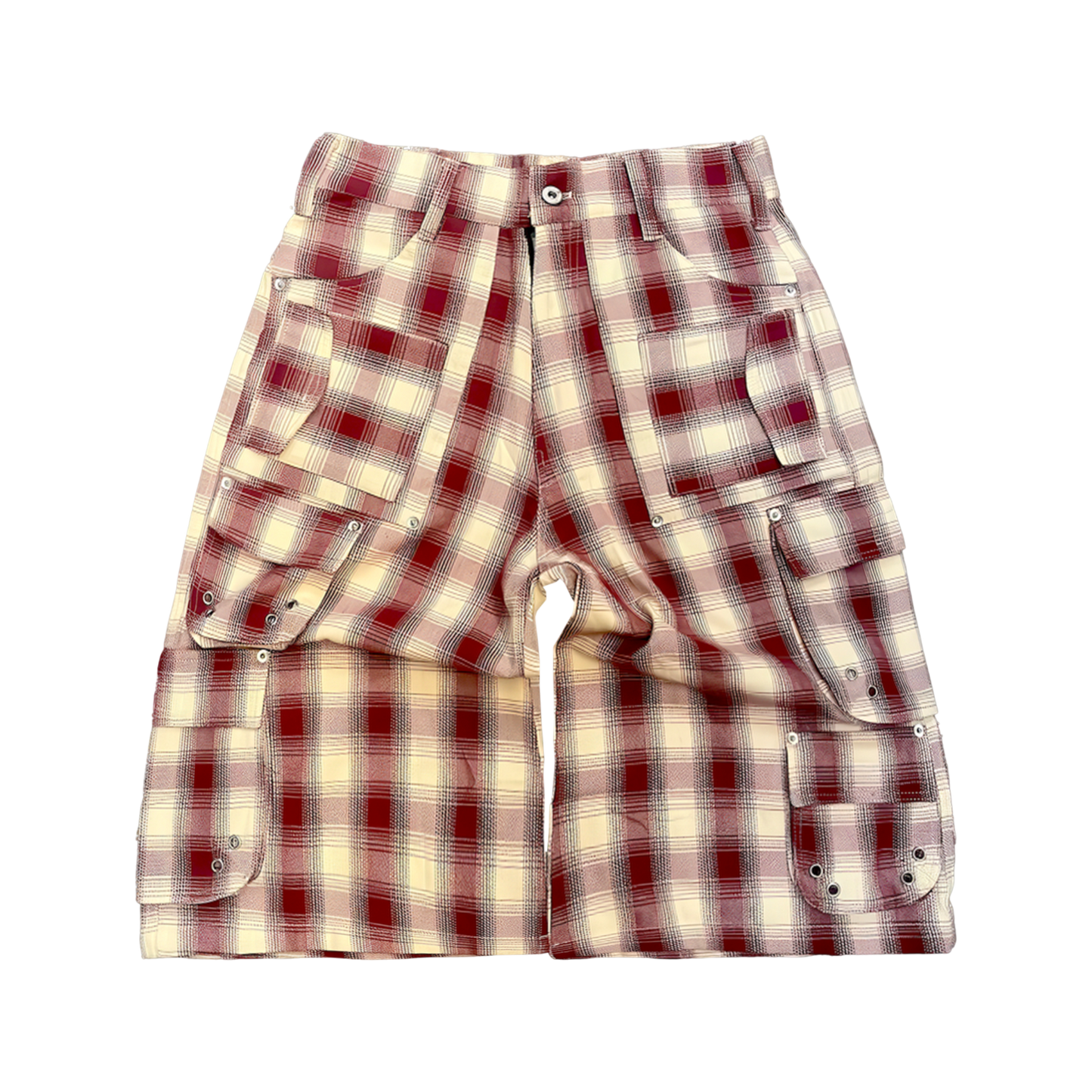 WOOL SHORTS, RED PLAID