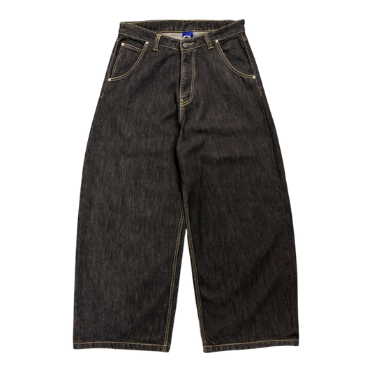 WIDE LEG SELVEDGE, DARK INDIGO/ORANGE STITCH