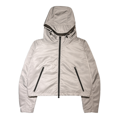 WOMEN'S CROPPED SHELL JACKET, SILVER