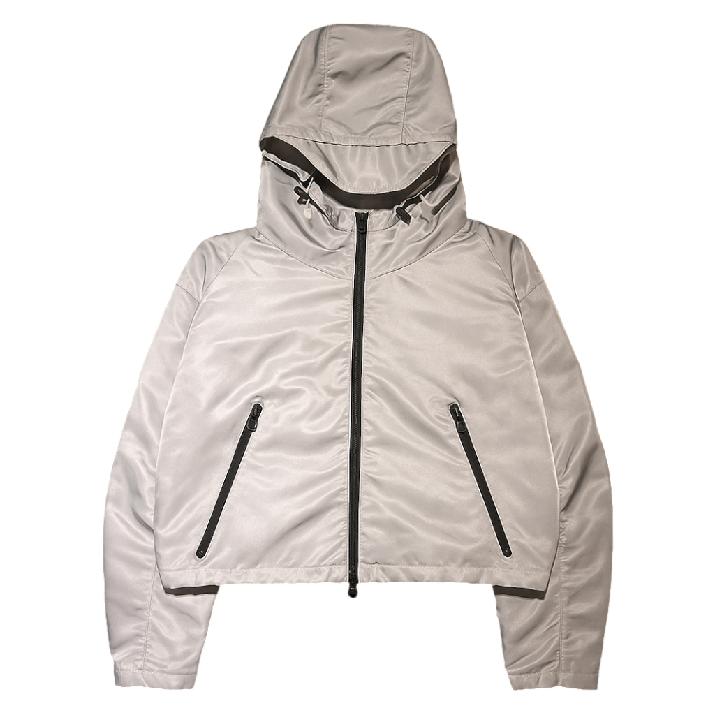 WOMEN'S CROPPED SHELL JACKET, SILVER
