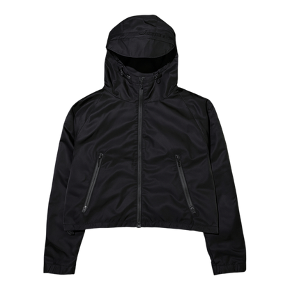 WOMEN'S CROPPED SHELL JACKET, BLACK