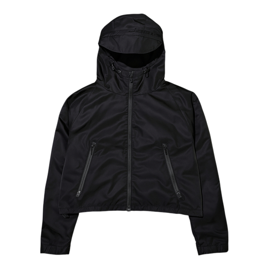 WOMEN'S CROPPED SHELL JACKET, BLACK