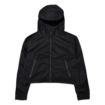 WOMEN'S CROPPED SHELL JACKET, BLACK