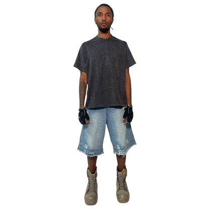 EXTENDED DENIM JORTS