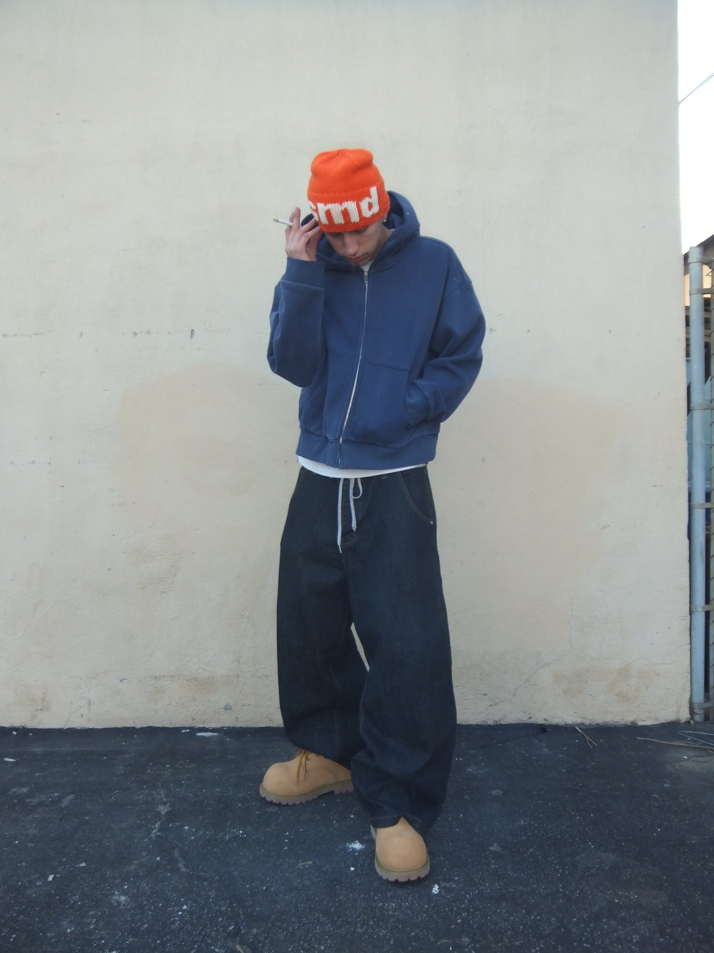 WIDE LEG SELVEDGE, DARK INDIGO/GREEN STITCH