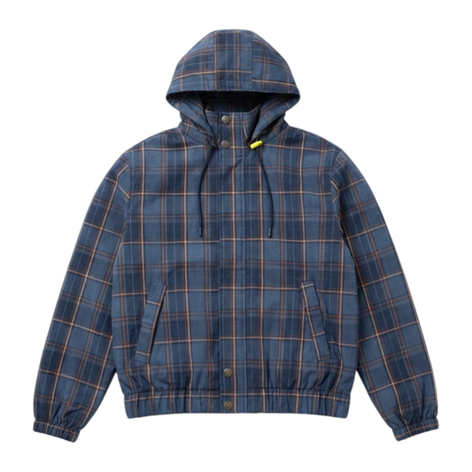 PLAID WOOL JACKET, BLUE