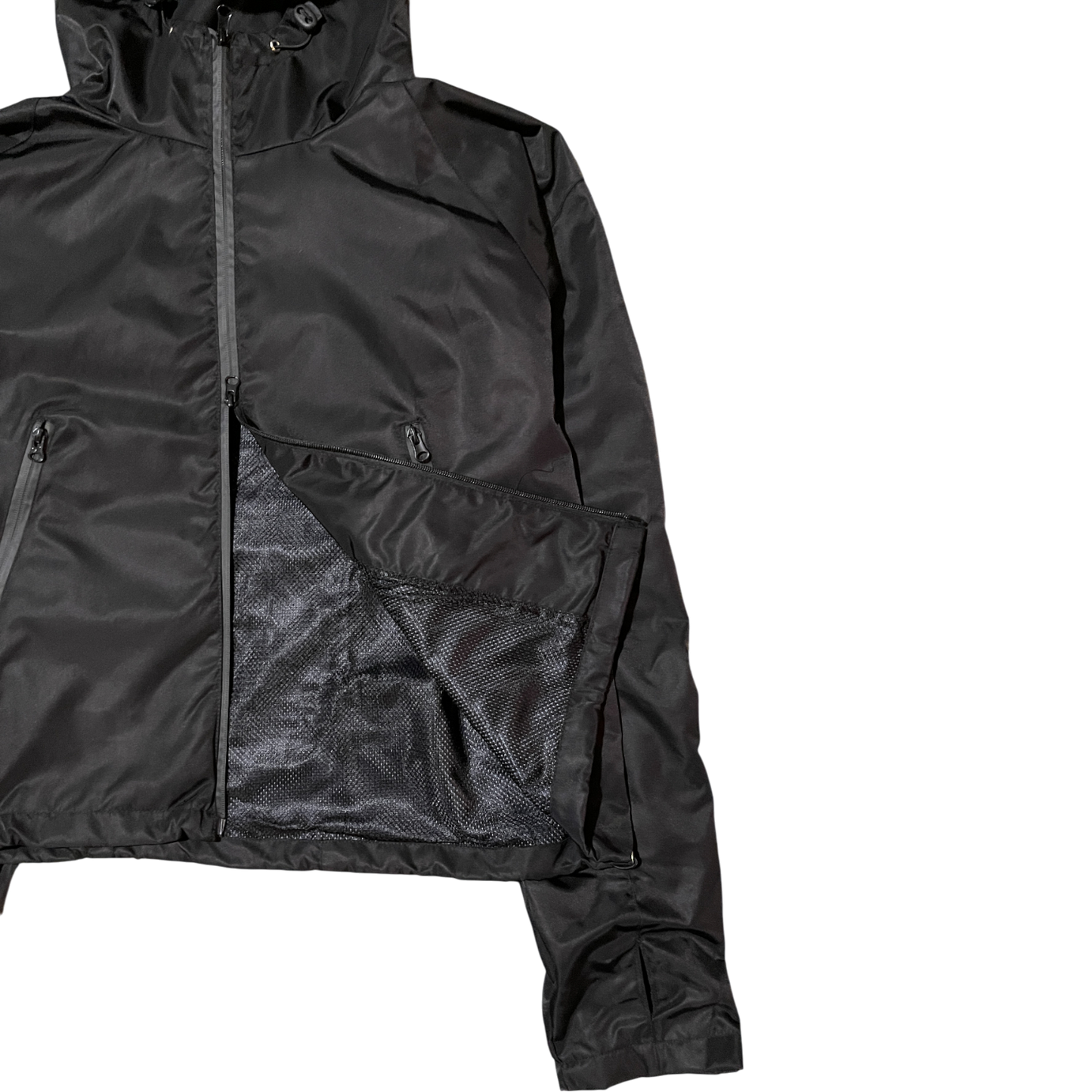 MEN'S CROPPED SHELL JACKET, BLACK