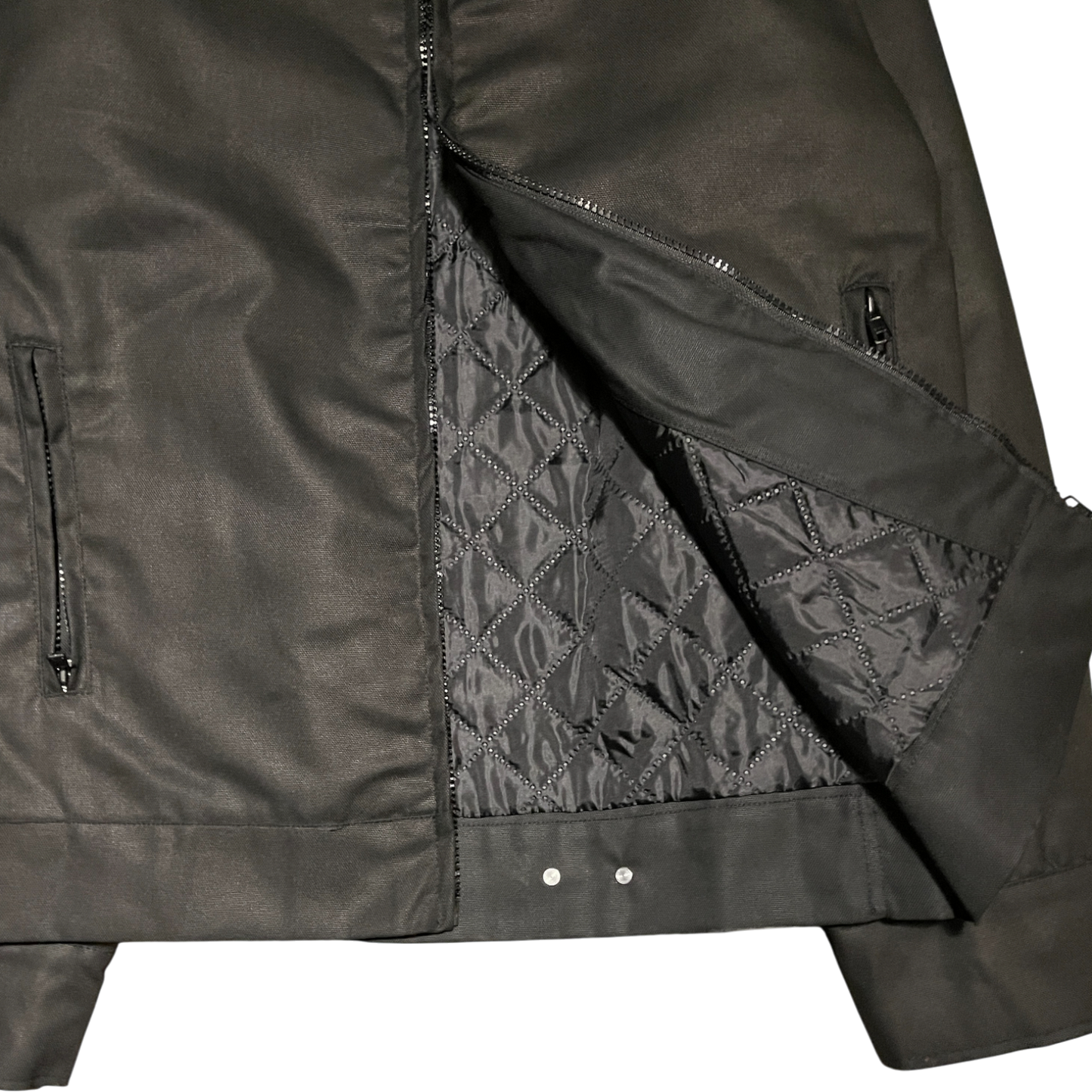 FUR CANVAS JACKET, BLACK