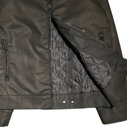 FUR CANVAS JACKET, BLACK