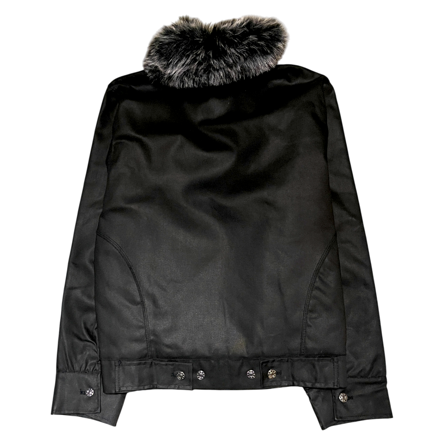 FUR CANVAS JACKET, BLACK