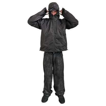 MEN'S CROPPED SHELL JACKET, BLACK