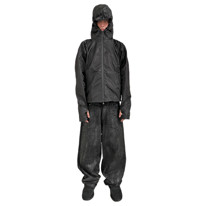 MEN'S CROPPED SHELL JACKET, BLACK