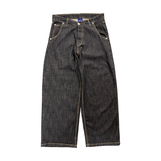 WIDE LEG SELVEDGE, DARK INDIGO/ORANGE STITCH
