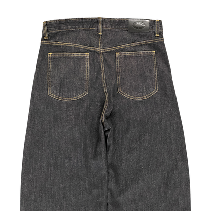 WIDE LEG SELVEDGE, DARK INDIGO/ORANGE STITCH