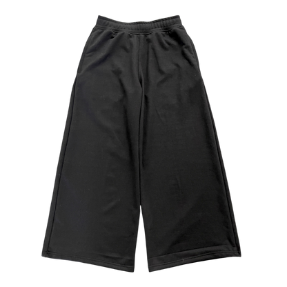 WIDE LEG SWEATS, BLACK