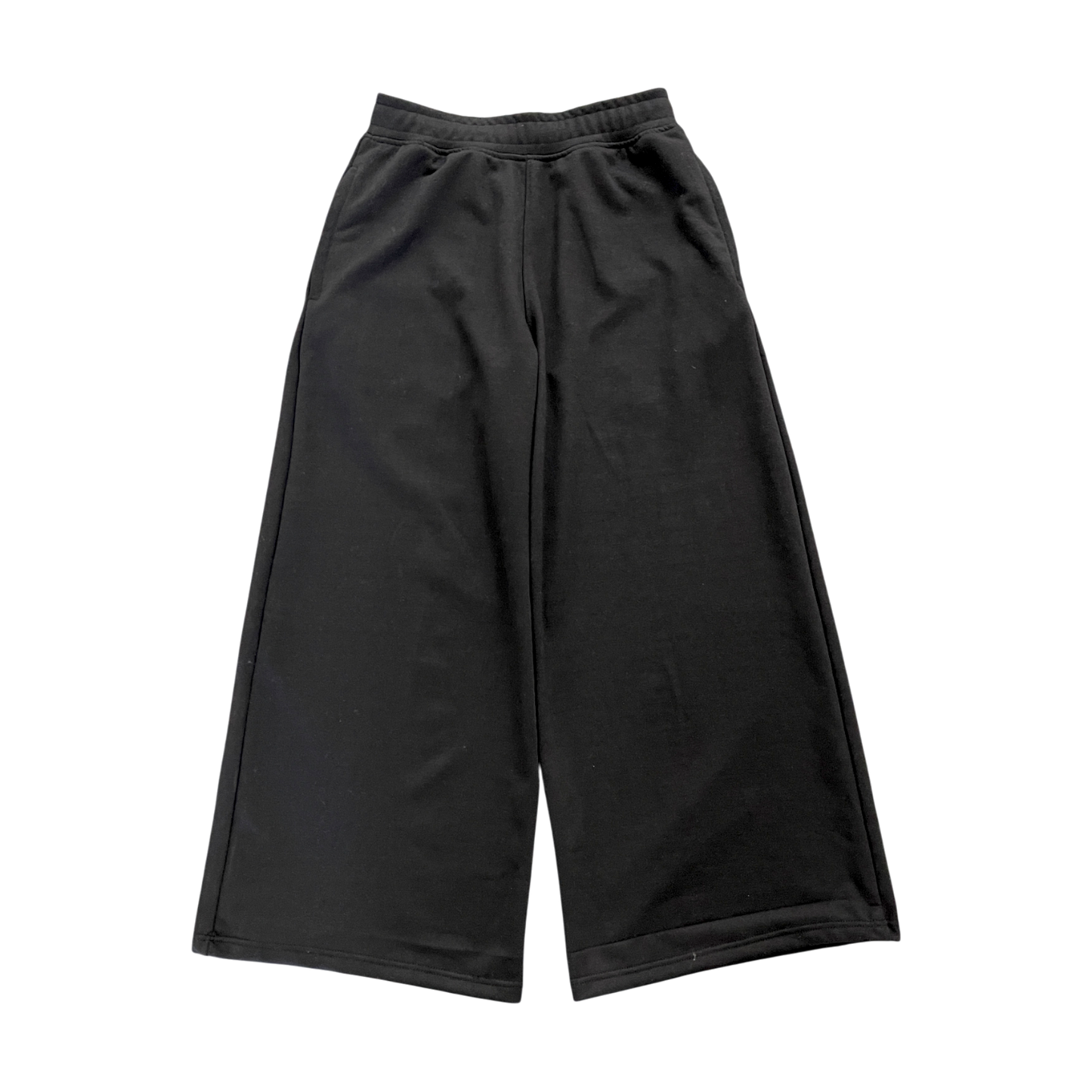 WIDE LEG SWEATS, BLACK