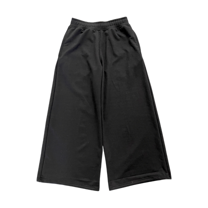 WIDE LEG SWEATS, BLACK