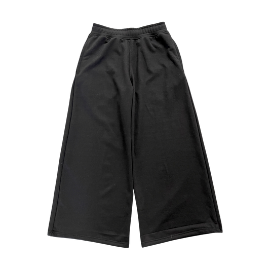 WIDE LEG SWEATS, BLACK