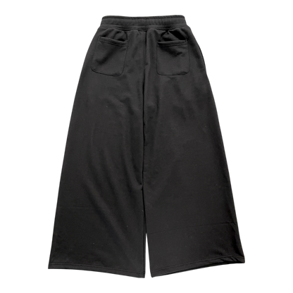 WIDE LEG SWEATS, BLACK
