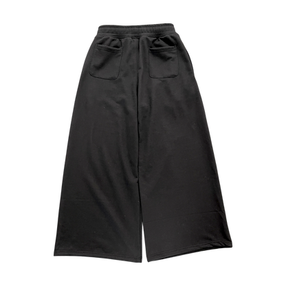WIDE LEG SWEATS, BLACK