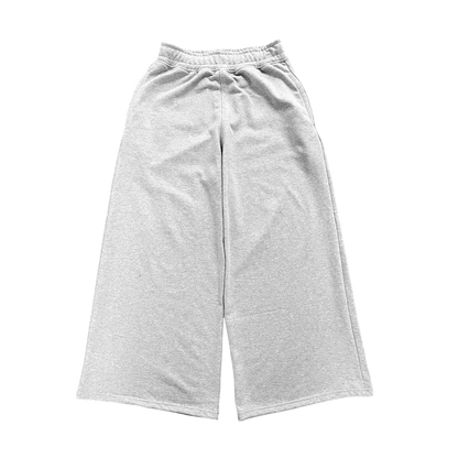 WIDE LEG SWEATS, HEATHER GREY