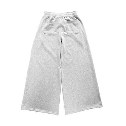 WIDE LEG SWEATS, HEATHER GREY