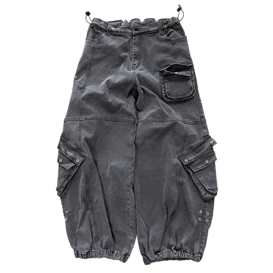 ARMY FATIGUES, WASHED BLACK