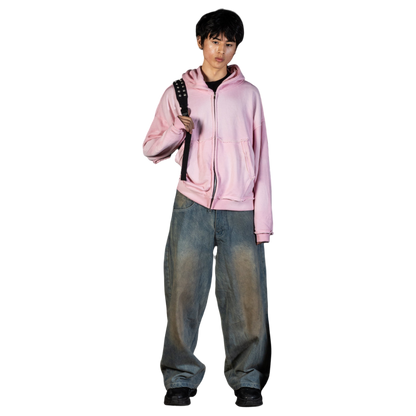 ZIP-UP HOODIE, PINK