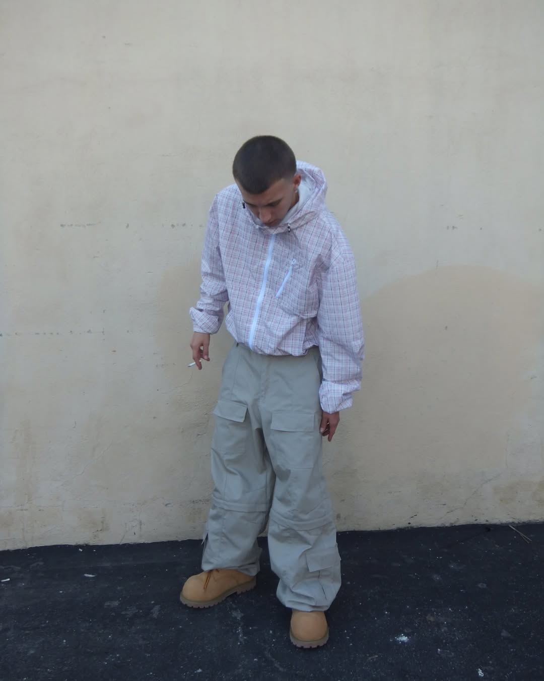 PLAID WINDBREAKER, PINK