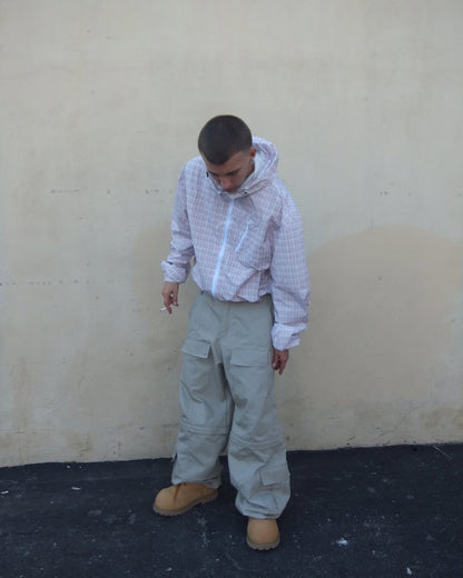 PLAID WINDBREAKER, PINK