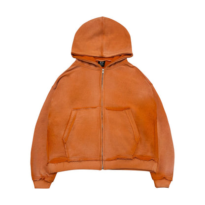 ZIP-UP, BURNT ORANGE