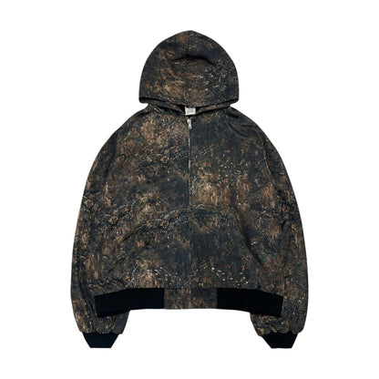 HOODED BOMBER, CAMO