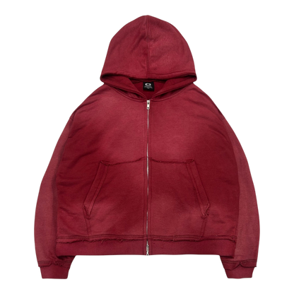 ZIP-UP, BURNT RED