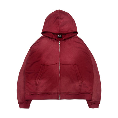 ZIP-UP, BURNT RED