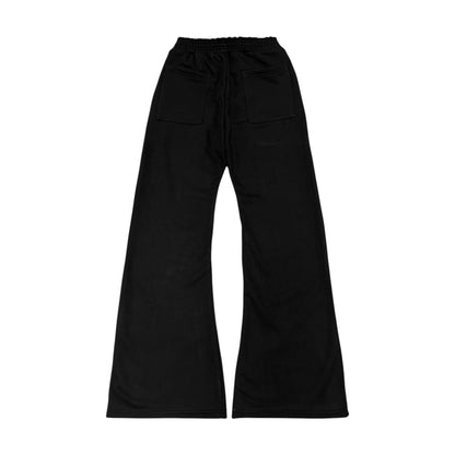 FLARED SWEATPANTS, JET BLACK