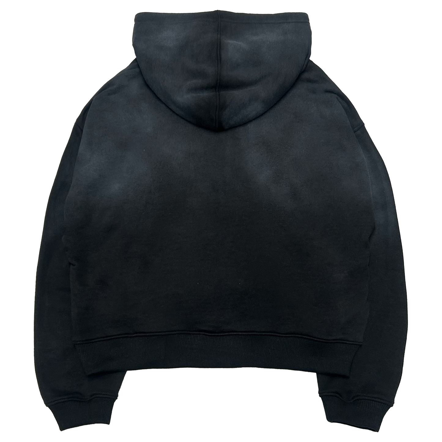 ZIP MIDWEIGHT HOODIE, BLACK [GARMENT DYED]