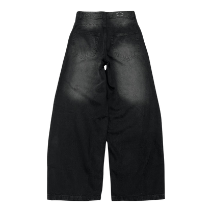 WIDE LEG DENIM, WASHED BLACK