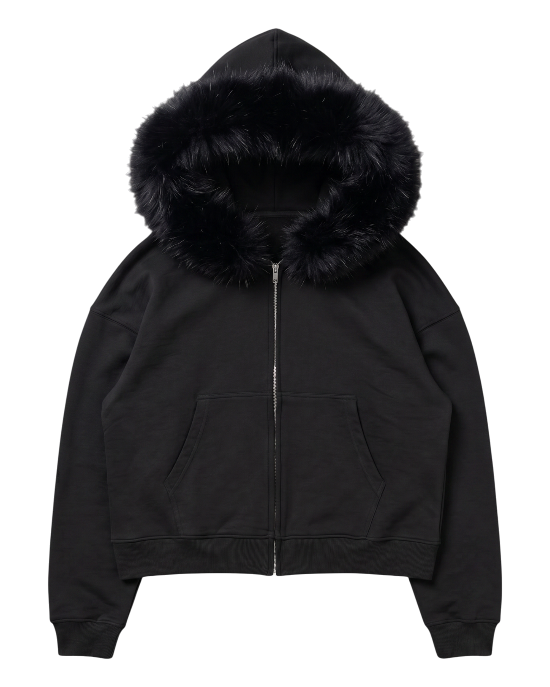 FUR HOODIE, BLACK/BLACK – Cuts by Lowheads