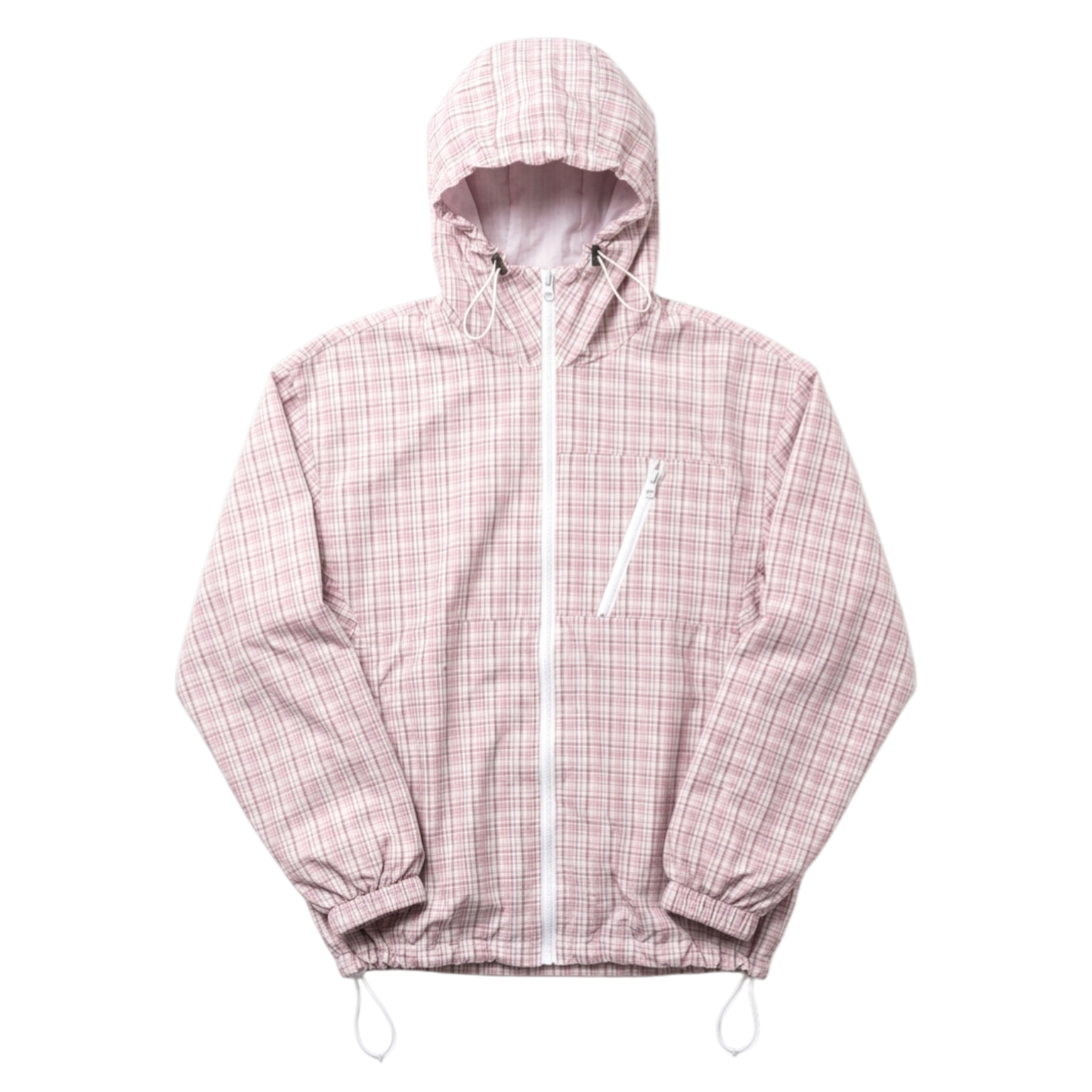 PLAID WINDBREAKER, PINK