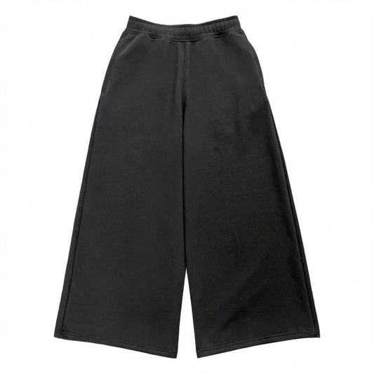WIDE LEG SWEATS, BLACK