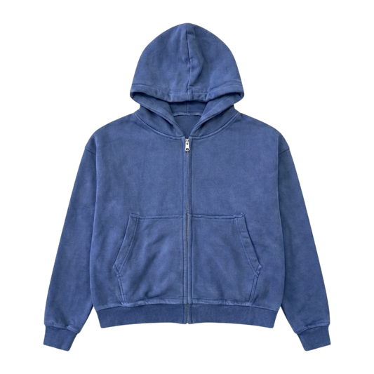 HEAVYWEIGHT ZIP-UP HOODIE, BLUE