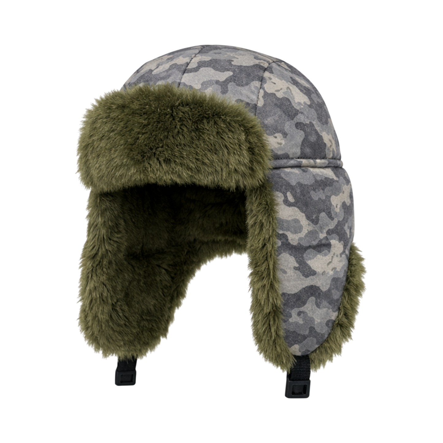 USHANKA, CAMO/GREENFUR